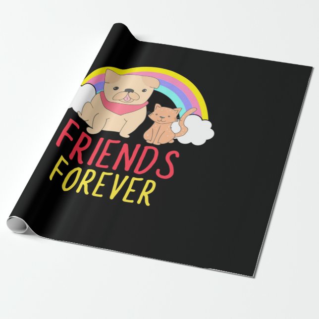 Hunde- und Katzenfreunde für immer Geschenkpapier (Ungerollt)