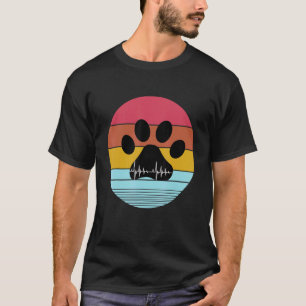 Hunde- und Katzenpfotenabdrücke Herzschlag T-Shirt