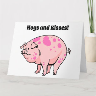 Hunde und Kisses Niedlicher Schweineschnitt Cartoo Karte