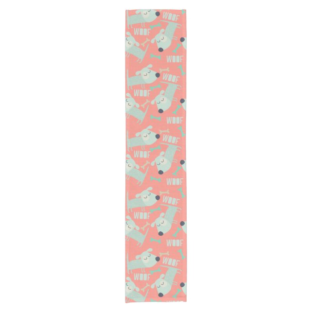 Hunde und Knochen Kurzer Tischläufer (Vorderseite)