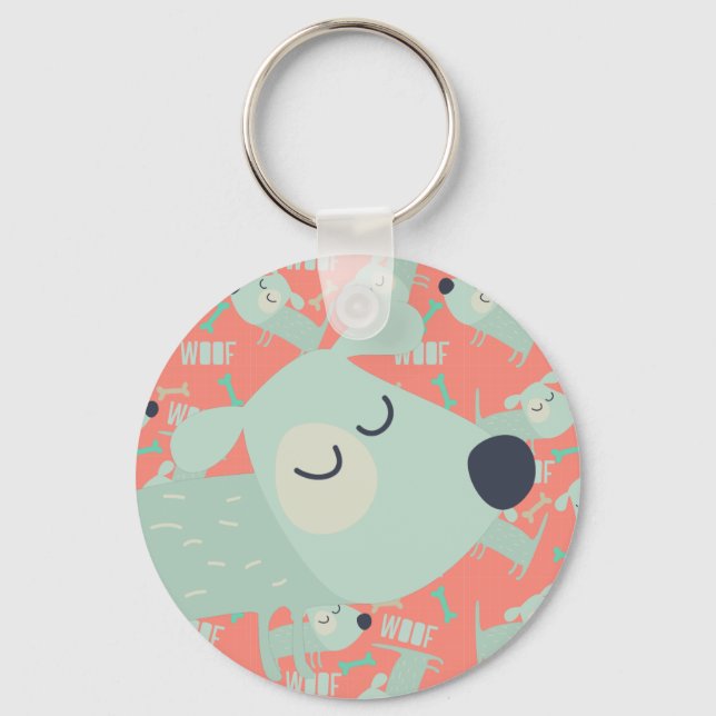 Hunde und Knochen Schlüsselanhänger (Vorderseite)