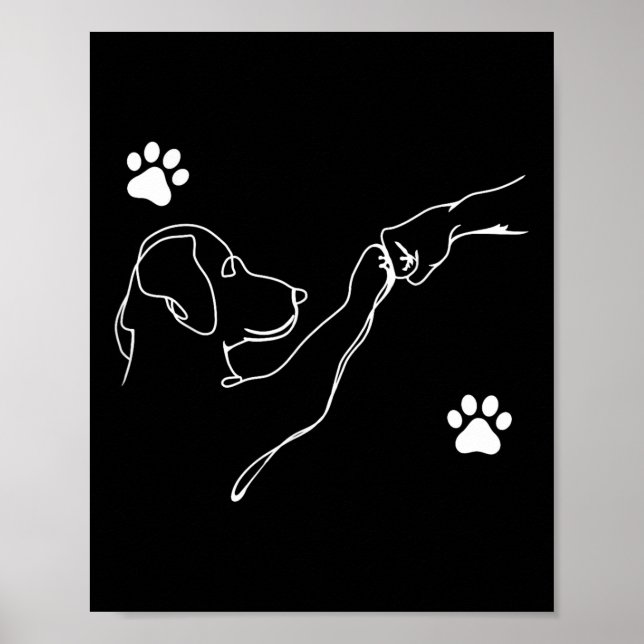 Hunde und Leute schlagen Hand Hunde Freundschaft F Poster (Vorne)
