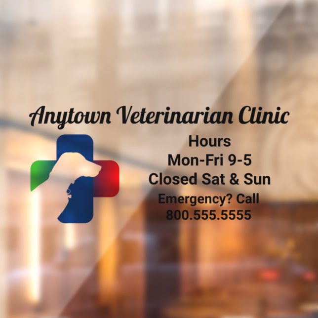 Hunde und medizinisches Symbol Veterinärfenster Kl Fensteraufkleber (Blatt 2)