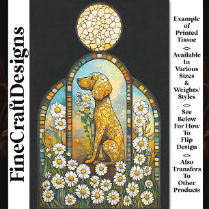 Hunde und Milchprodukte, farbenfroh gestanztes Gla Seidenpapier