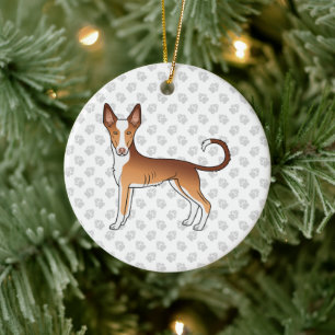 Hunde und Paare, rot und weiß, glatt Keramik Ornament