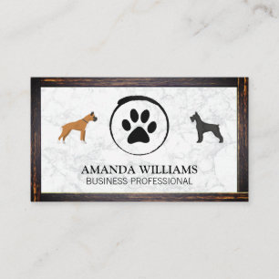 Hunde und Paw Marmor Visitenkarte "Holzgrenzen