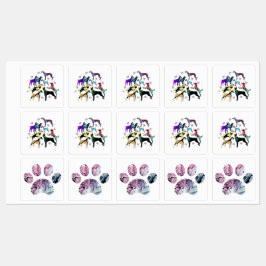 Hunde und Paws Etiketten