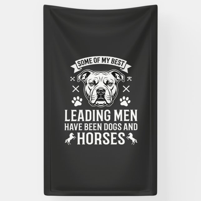 Hunde und Pferde führen Männer Banner (Vertikal)
