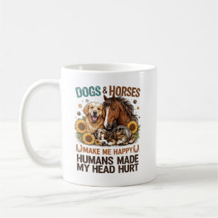 Hunde und Pferde machen mich glücklich Lustiger Ti Kaffeetasse