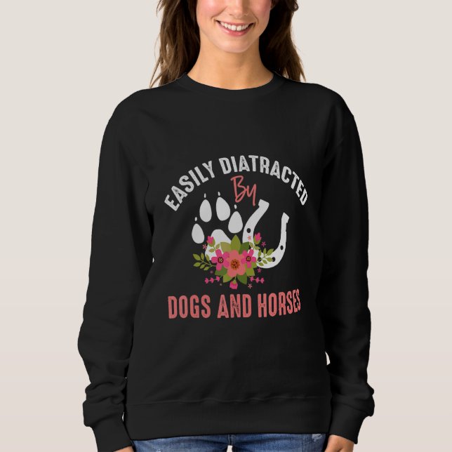 Hunde und Pferde Reitpferde Sweatshirt (Vorderseite)