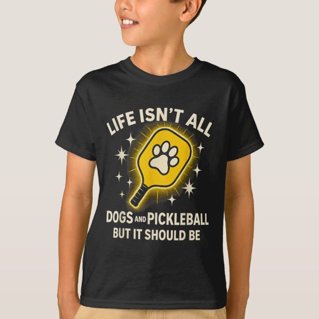 Hunde und Pickleball Paddle Niedliches Zitat D T-Shirt (Vorderseite)