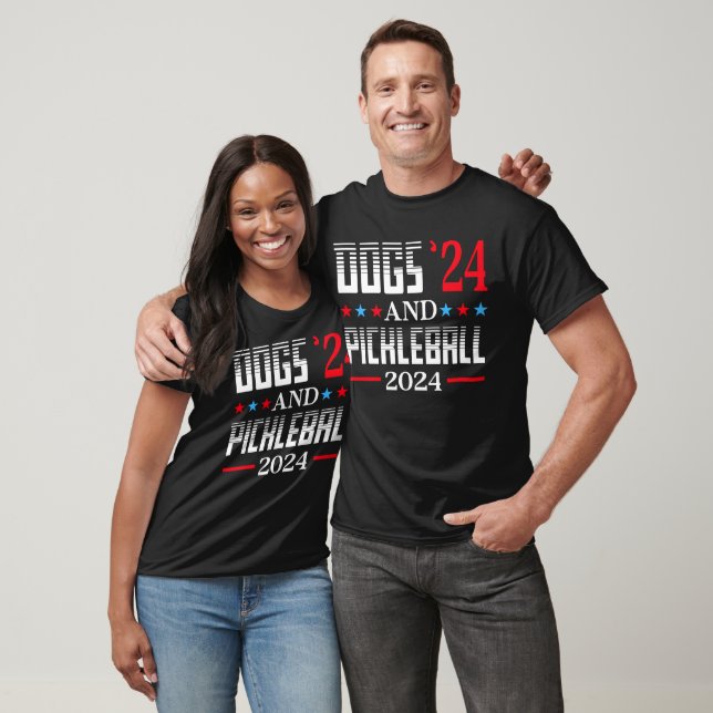 Hunde und Pickleball US-Wahl 2024 Party Wähler T-Shirt (Unisex)