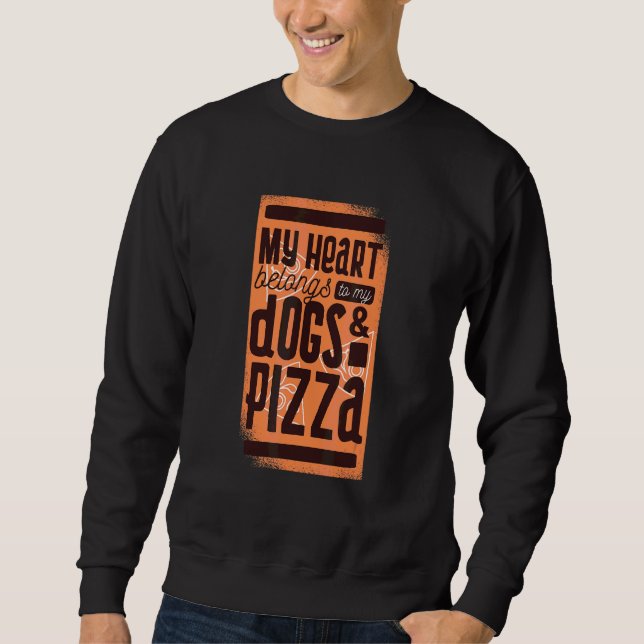 Hunde und Pizzen Männer Grafik Sweatshirt (Vorderseite)