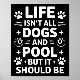Hunde und Pool Billard Funny Pool Poster