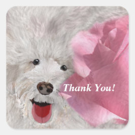 Hunde und Rose Quadratischer Aufkleber