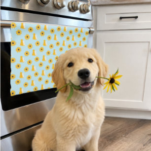 Hunde und Schwarze Susannen Geschirrtuch