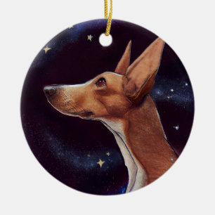 Hunde und Sterne Art Night Sky Keramik Ornament
