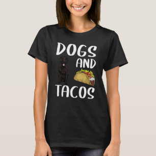 Hunde und Tacos mit flachem Überzug mexikanisches  T-Shirt