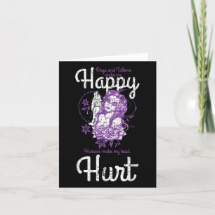 Hunde und Tattoos machen mich glücklich, Hund über Karte