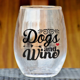Hunde und Wine Stemless Glass Weinglas Ohne Stiel