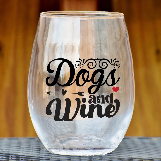 Hunde und Wine Stemless Glass Weinglas Ohne Stiel (Von Creator hochgeladen)