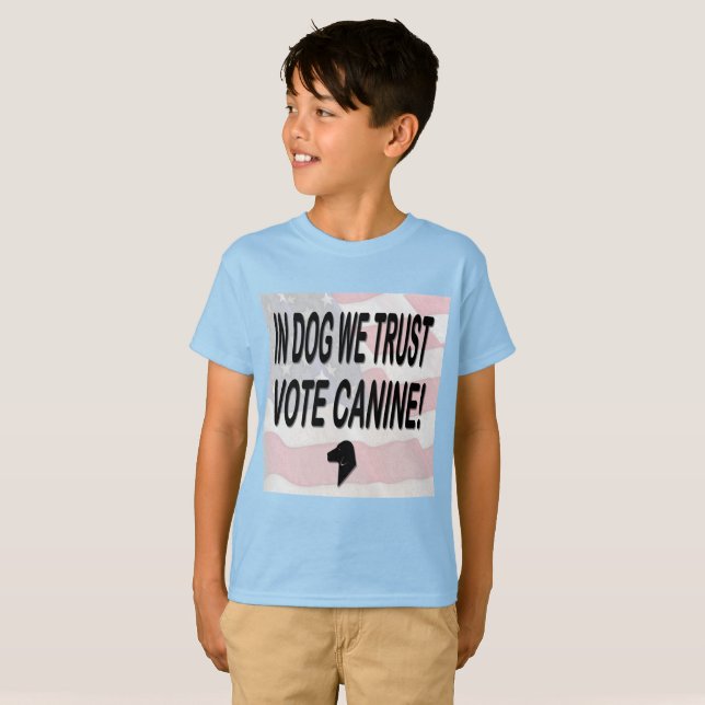 Hunde unter amerikanischer Flagge Kinder wählen T-Shirt (Vorne ganz)