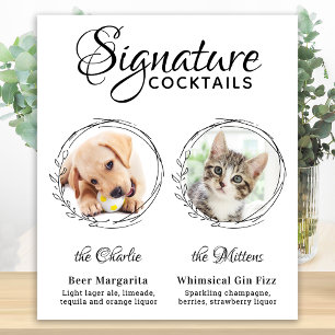Hunde Unterschrift Drinks Custom 2 Foto Haustier H Poster