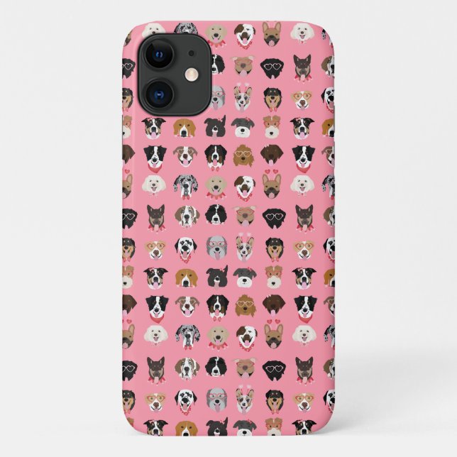 Hunde-Valentine-Gesichtspattern Case-Mate iPhone Hülle (Rückseite)