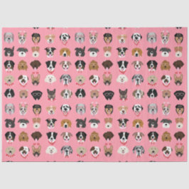 Hunde-Valentine-Gesichtspattern Seidenpapier