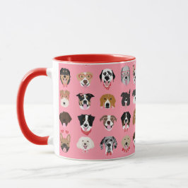 Hunde-Valentine-Gesichtspattern Tasse
