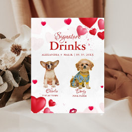 Hunde-Valentins-Signature-Drinks Hochzeitsschild Sockelschild