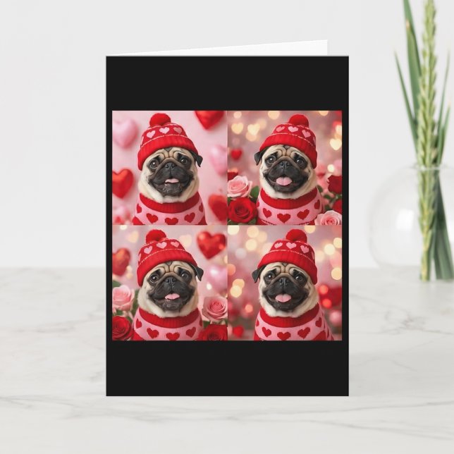 Hunde Valentinstag Fotobooth  Karte (Vorderseite)