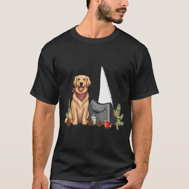 Hunde-Vater-Anglerhütte-Geschenk T-Shirt (Vorderseite)
