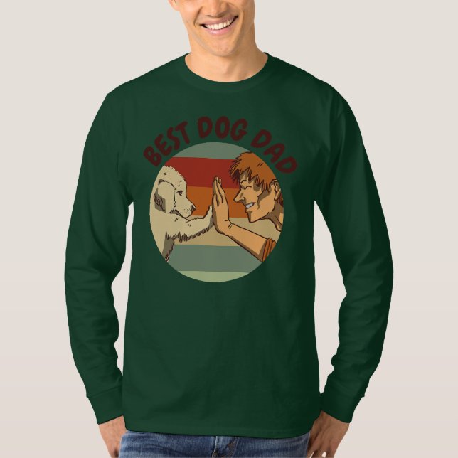 Hunde Vater Bester Doggy Vatertag  T-Shirt (Vorderseite)
