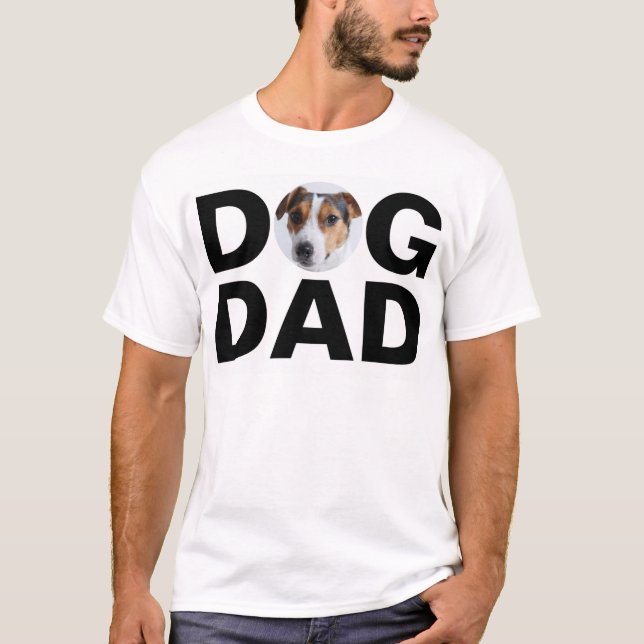 Hunde-Vater, Custom Foto Vater Geschenk T - Shirt (Vorderseite)