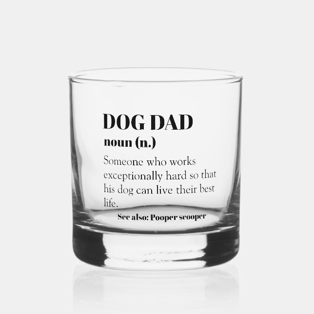 Hunde Vater Funny Definition Word Noun Geschenk Va Whiskyglas (Rückseite)