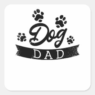 Hunde Vater Funny Design - Geschenkidee für Hundeb Quadratischer Aufkleber