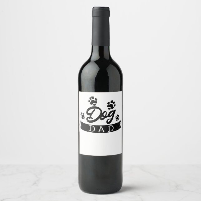Hunde Vater Funny Design - Geschenkidee für Hundeb Weinetikett (Vorderseite)