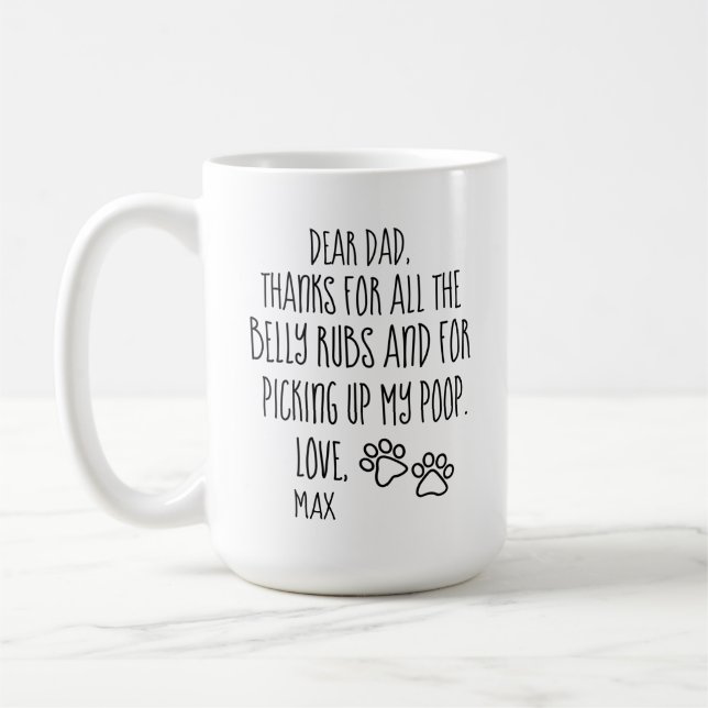 Hunde-Vater-Geschenk, Vatertag, Hunde-Vater, Perso Kaffeetasse (Links)