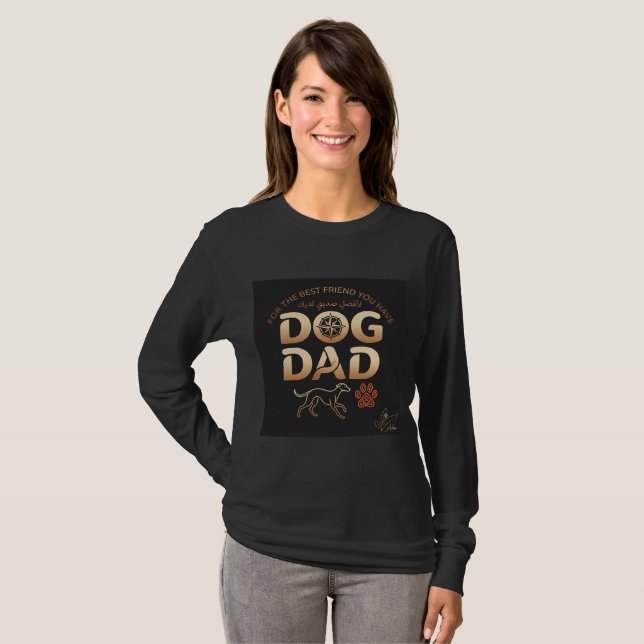 Hunde-Vater Langarmshirt T-Shirt (Vorne ganz)