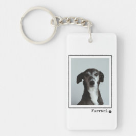 Hunde Vater Minimalistische Typografie Custom Foto Schlüsselanhänger