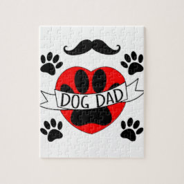 Hunde Vater Paw und Rotes Herz Zeichnend Puzzle