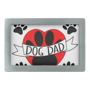 Hunde Vater Paw und Rotes Herz Zeichnend Rechteckige Gürtelschnalle