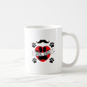Hunde Vater Paw und Rotes Herz Zeichnend Tasse