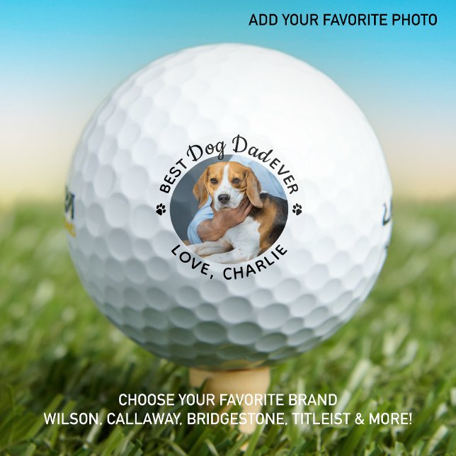 Hunde Vater Personalisiert Bester Vater je benutze Golfball (Von Creator hochgeladen)
