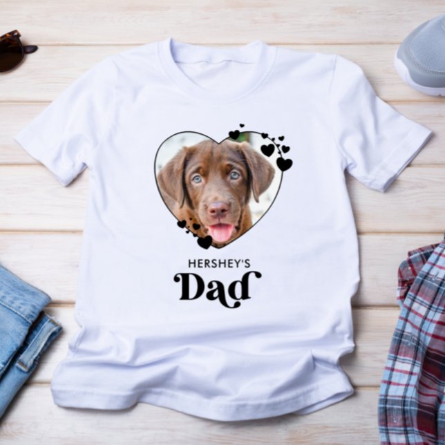 Hunde VATER Personalisiert Herzstück Hund Lover Fo T-Shirt (Von Creator hochgeladen)