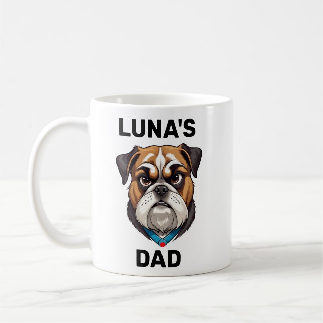 Hunde Vater, Personalisierter Hund Foto Weihnachts Kaffeetasse (Links)
