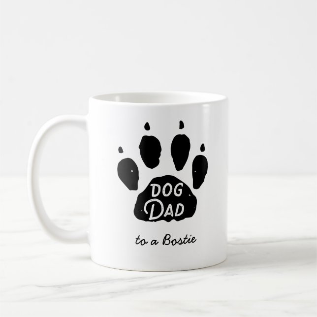 Hunde Vater Pfoten Drucken Personalisierter Name u Kaffeetasse (Links)