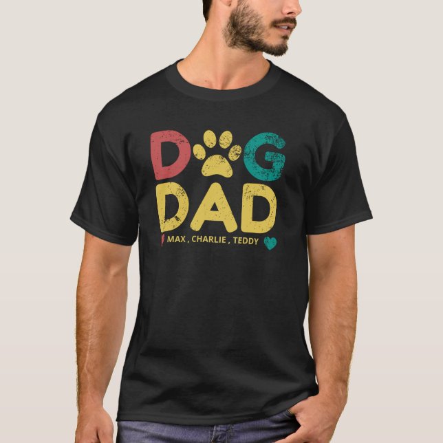 Hunde Vater Shirt/Fügen Sie Ihre Dog-Namen Persona T-Shirt (Vorderseite)