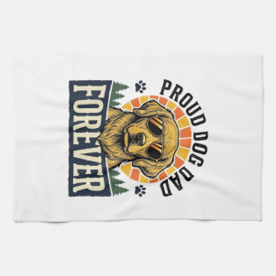 Hunde-Vater-Shirt Vintage Golden Retriever Retro-D Geschirrtuch